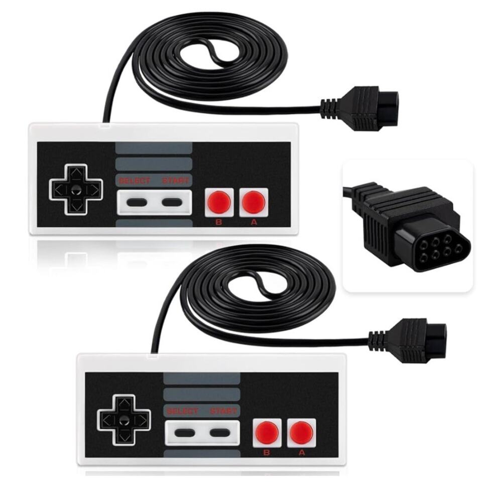 Nintendo NES Original Console Wired Controllers Remote Bundle of 2